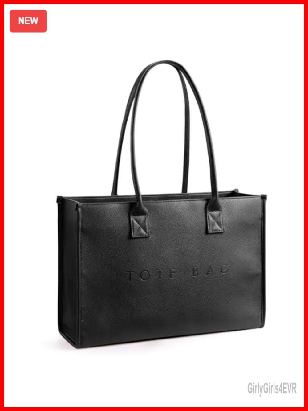 Oversize PU Leather Tote Bag Women Weekender Shopper Handbag Top Handle Work